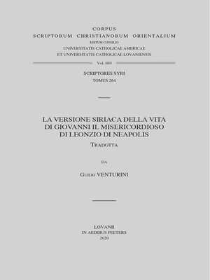 cover image of La versione siriaca della Vita di Giovanni il Misericordioso di Leonzio di Neapolis, V.